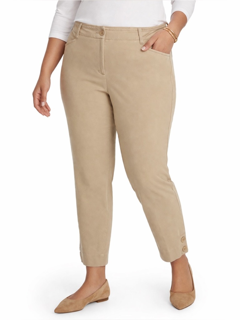 Talbots Curvy Khaki Ankle Pants Stretch Mid Rise Womens Size 6
